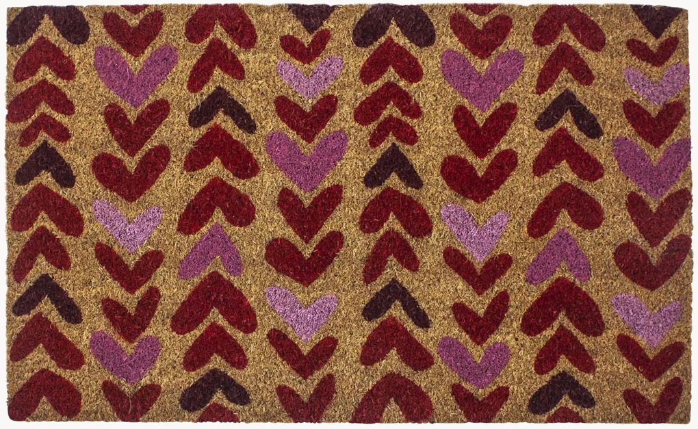 Handbeschilderde kokos deurmat Heartwood