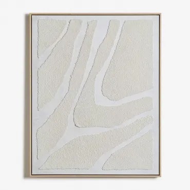 Decoratief Schilderij 80x100 Cm Met Gavina Textieltextuur Licht Zandbruin - Sklum