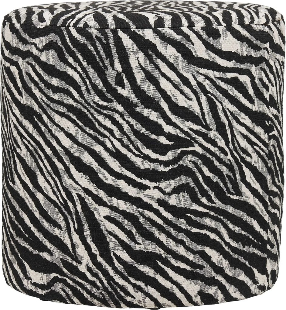 Kimberley Poef Jacquard - Black/White