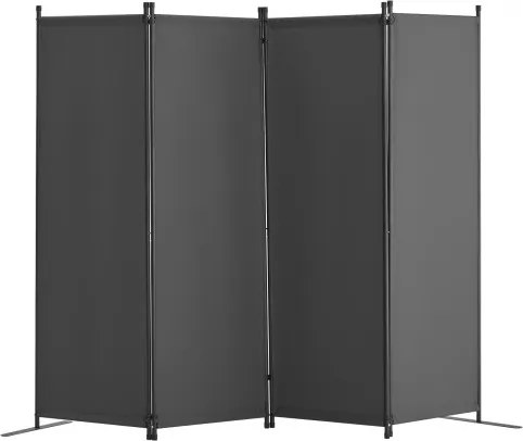 VEVOR Room Divider 4-delige vouwwand, opvouwbaar privacyscherm voor kantoor, slaapkamer, eetkamer, studeerkamer, balkon, vrijstaande roomdivider (56 x 45 x 172,5 cm), grijs
