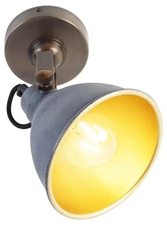 Industriële wandlamp beton met koper verstelbaar - Liko Industriele / Industrie / Industrial E27 rond Binnenverlichting Lamp