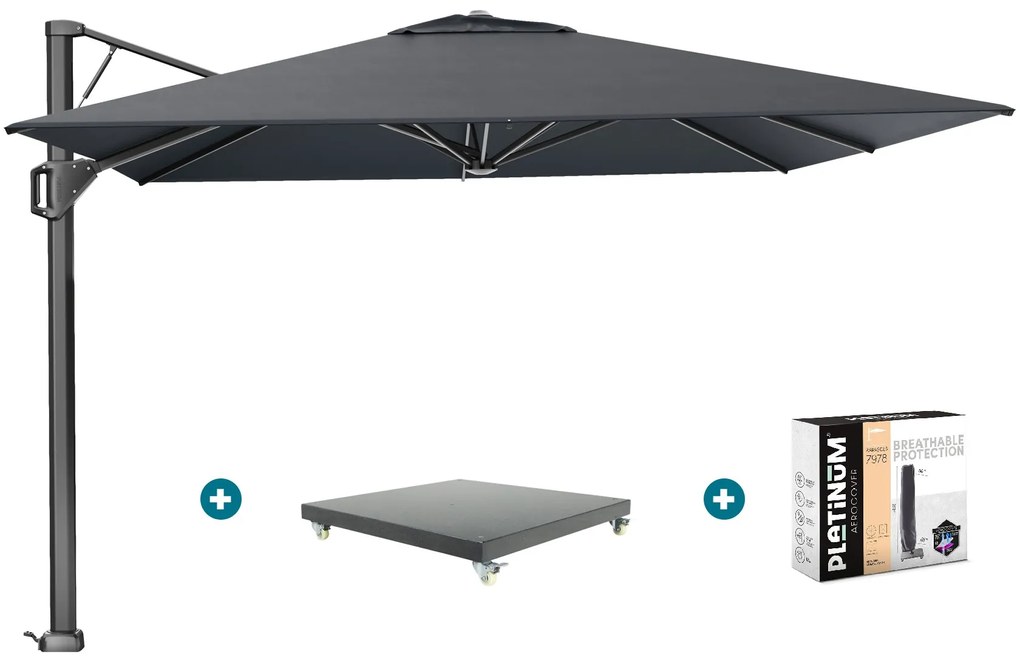 Platinum Beaufort Premium 3,2x3,2 m - Faded Black met Marbella voet en hoes