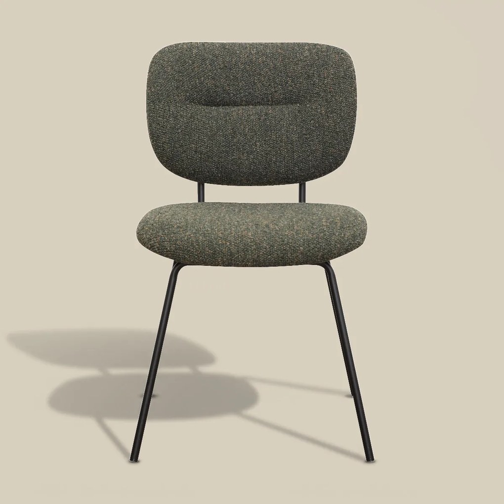 Moderne Eetkamerstoel Groen Boucle