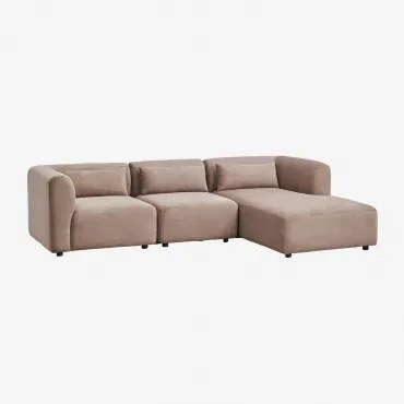 Fogler 3-delige Modulaire Chaise Longue-bank Rechts Corduroy Kameelbruin - Sklum