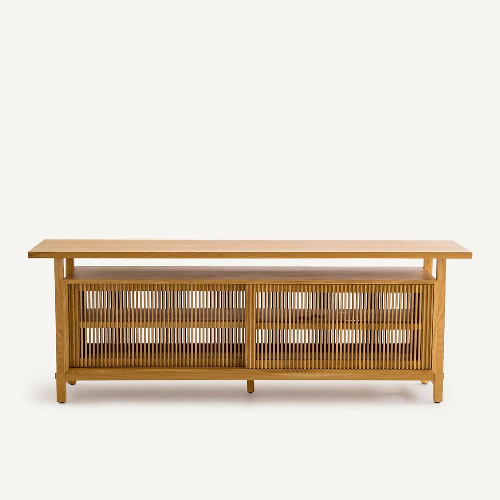 Opengewerkt eikenhouten en gefineerd dressoir, Tinos