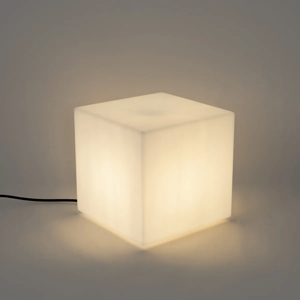 Moderne buitenlamp wit 30 cm vierkant IP44 - Nura