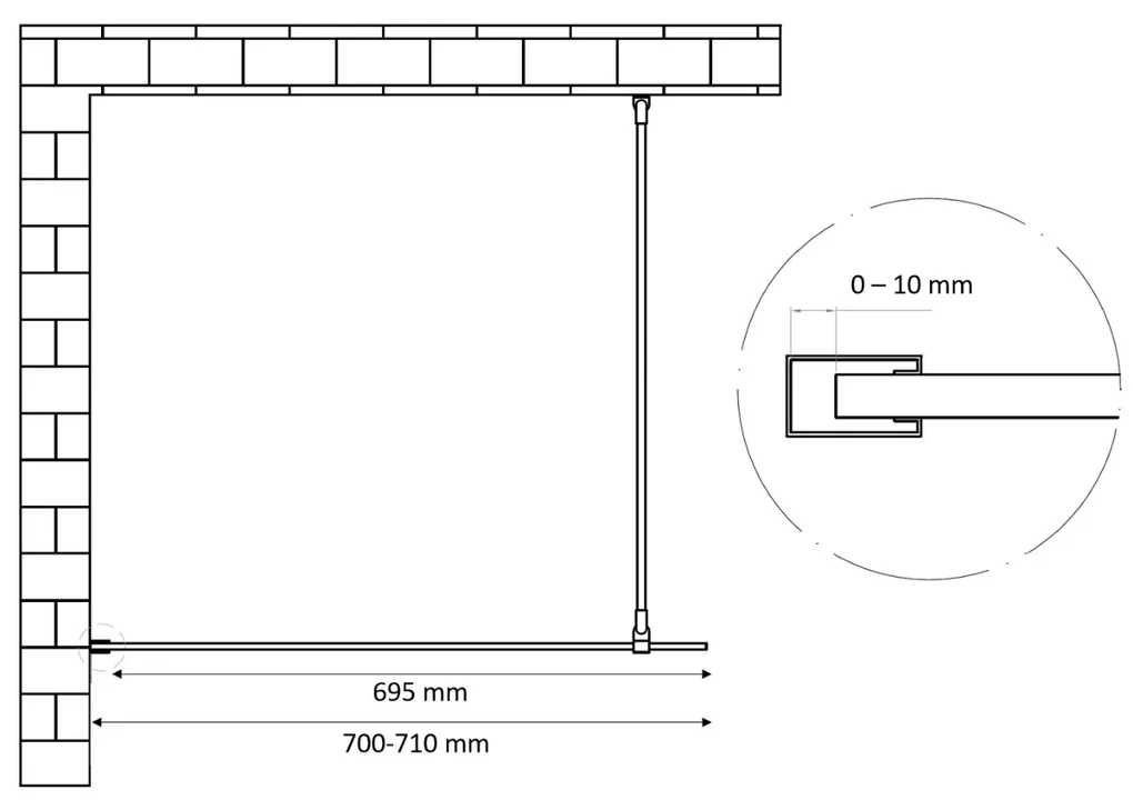 Best Design Dalis inloopdouche 70cm mat-wit