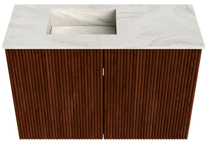 Mondiaz Joya DLux 60cm toiletmeubel ruby met wastafel faye links zonder kraangat ostra