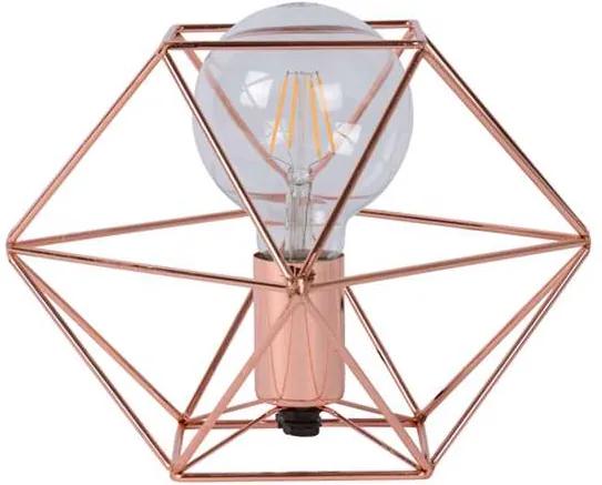 Lucide tafellamp Octagon - koperkleur - 18 cm - Leen Bakker
