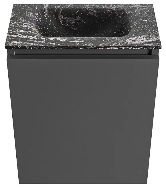 Mondiaz Ture DLux toiletmeubel 40cm dark grey met wastafel lava midden zonder kraangat