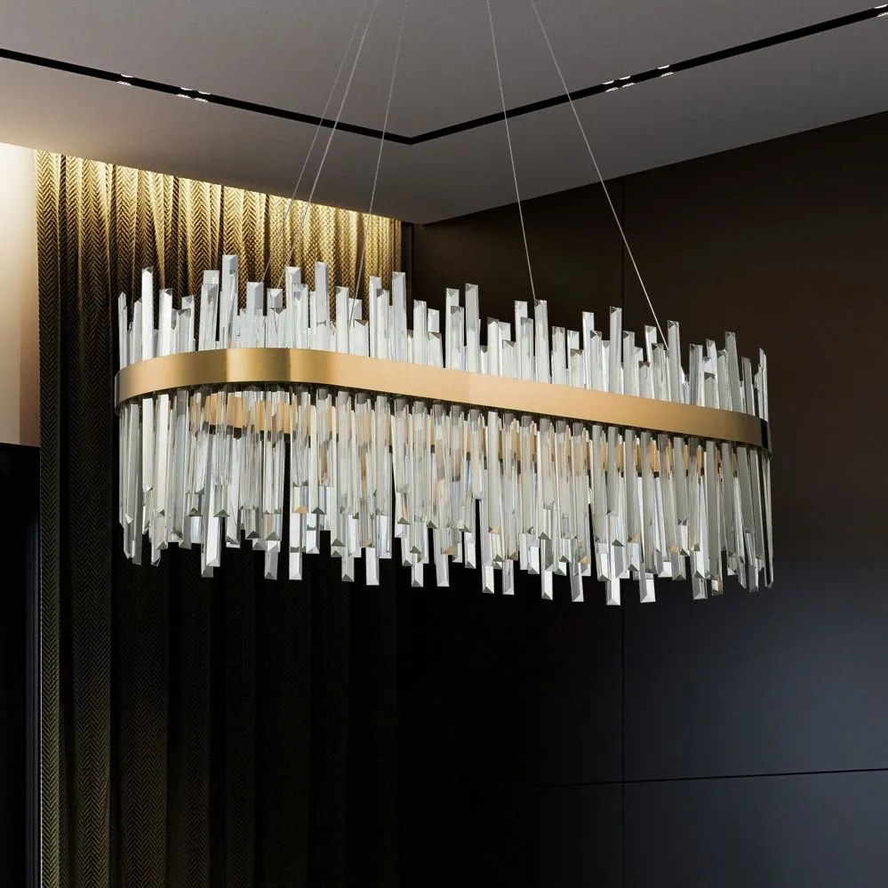 Kristallen plafondlamp goud APP1513-CP80