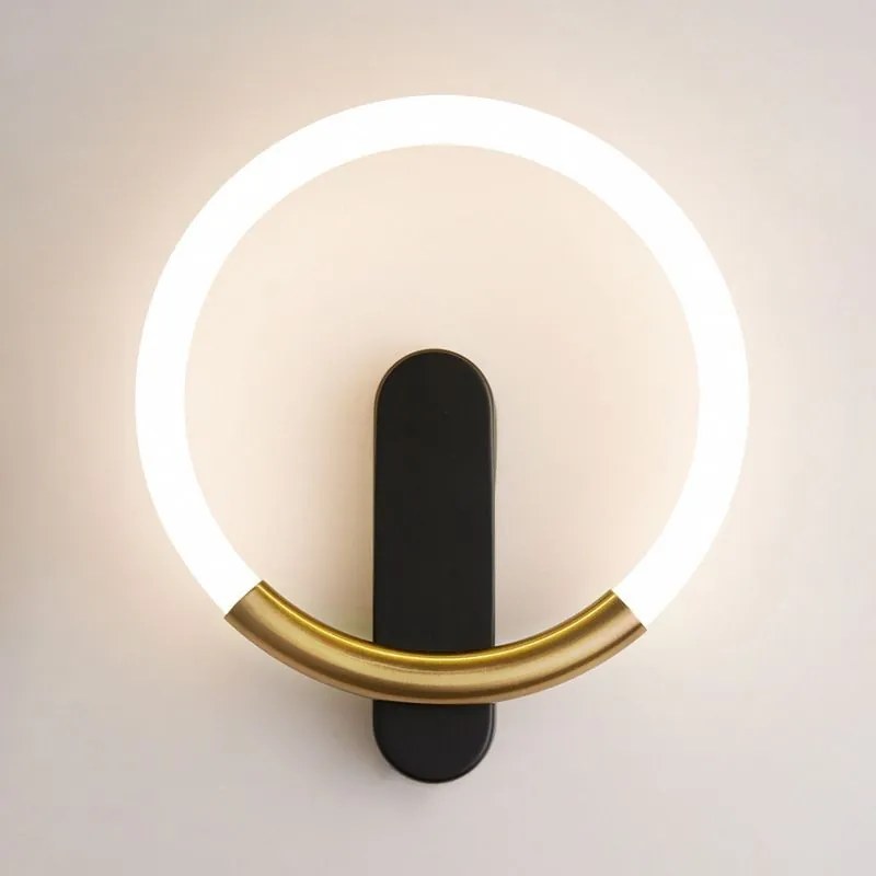 WANDLAMP LED LHJ068-W C BRUSH GOLD/BLACK