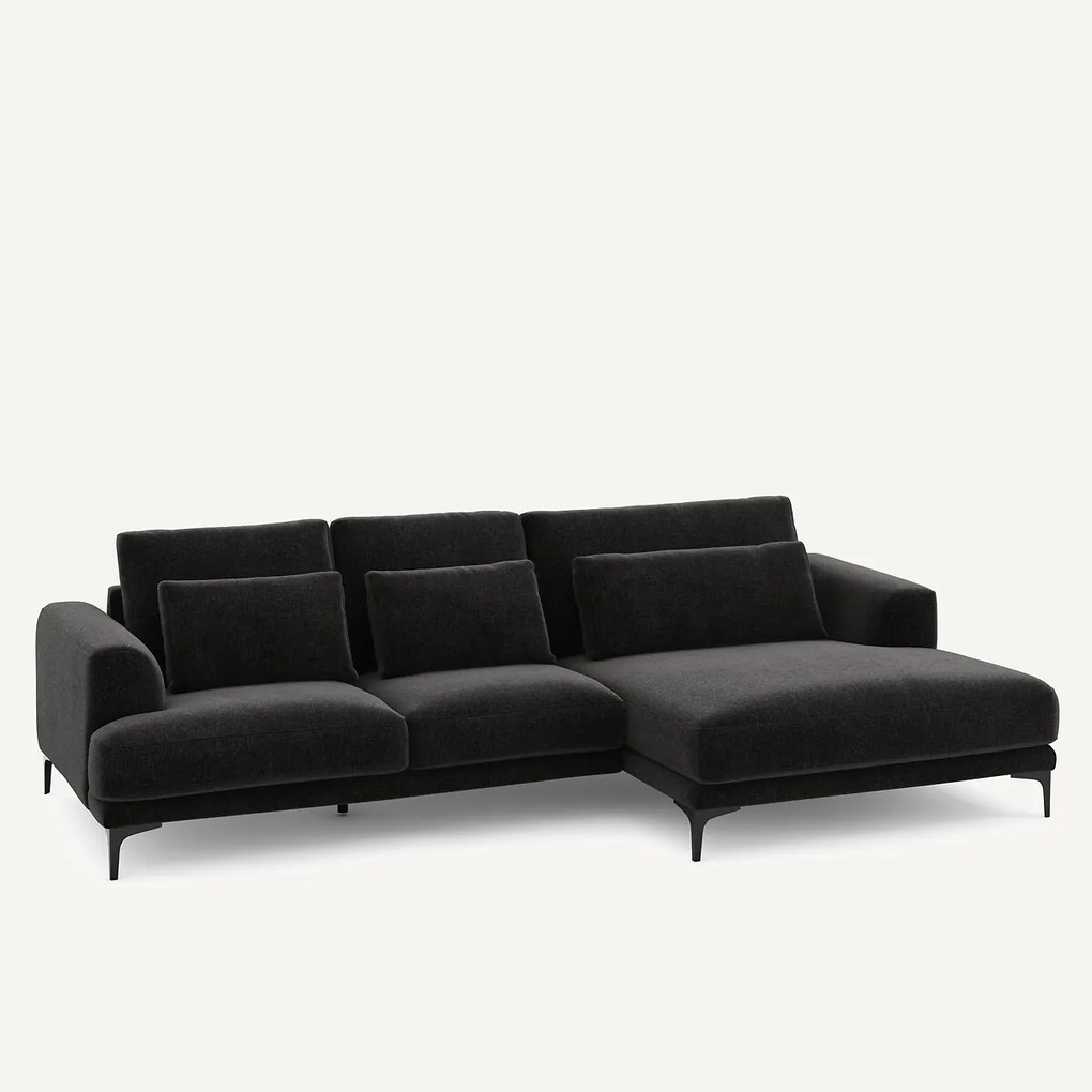 XL hoekbank rechts in chenille fluweel, MARSILE