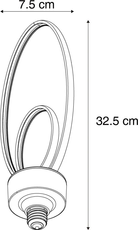 E27 LED lamp deco zwart 6W 450 lm 3000K