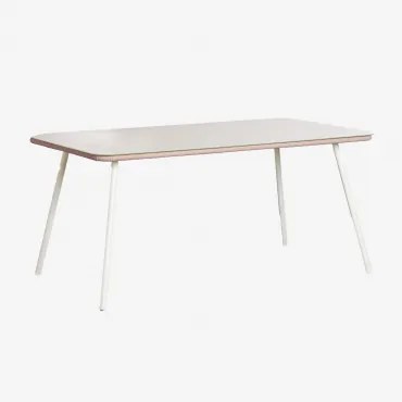 Rectangular Eettafel 160x90 Cm Van Glas En Aluminium Arhiza Tapioca Beige - Sklum