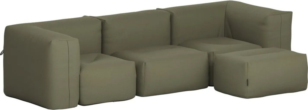 Soft Zitzak Outdoor 3 Seater + Pouf - Kirra Olive