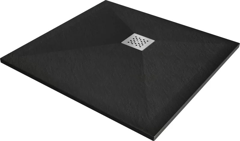 Mexen Stone+ composiet vierkant douchebak 90 x 90 cm, zwart - 44709090