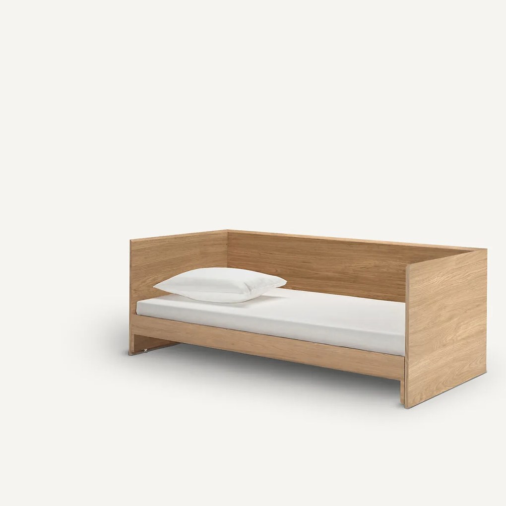 Uitschuifba bankbed in eikenfineer, Working