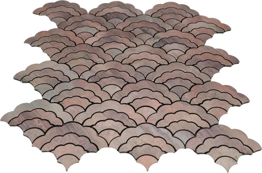 Zelfklevende Mozaïektegels Metaal | Waaier Mauve | 26,8×28,1 cm | Keuken, Bad & WC