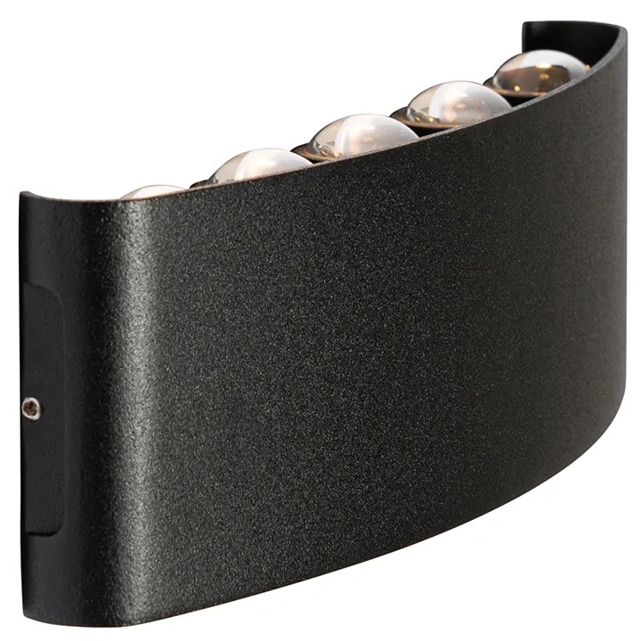 Buiten wandlamp zwart incl. LED 10-lichts IP54 - Silly