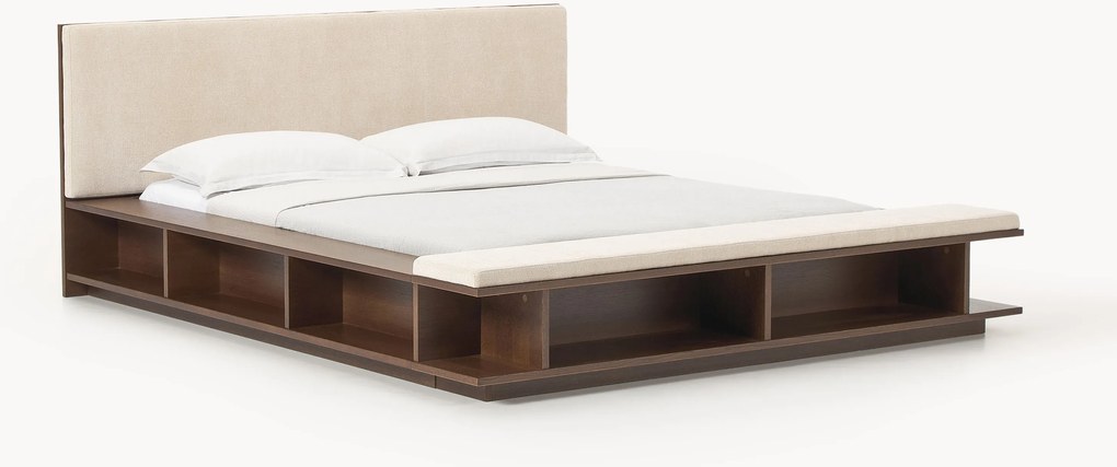Houten bed Clark met bank en zijplanken