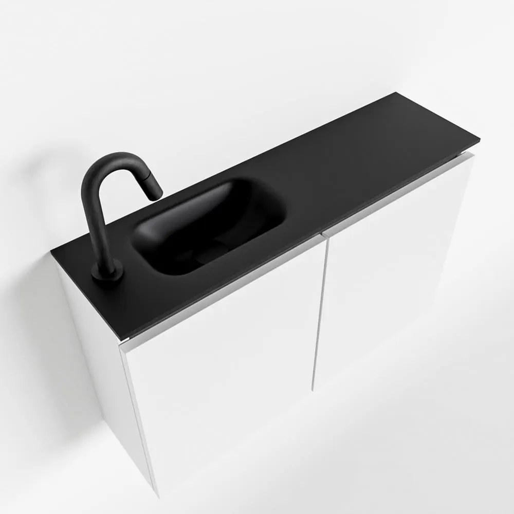 Mondiaz Ture 80cm toiletmeubel talc met wastafel urban links 1 kraangat