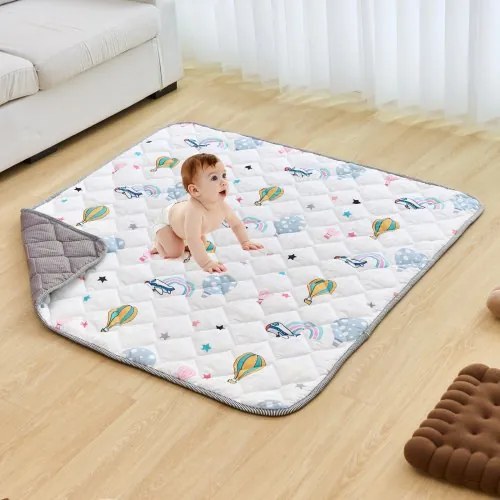 VEVOR Baby Speelmat, 50 x 50 inch, Baby Kruipmat, Antislip Eendelig Zacht Baby Speelmat, Opvouwbare Vloermat, Waterdichte Activiteiten Speelmatten voor Baby's, Peuters, Zuigelingen, Machinewasbaar, Voor Buiktijd Spelen en Liggen