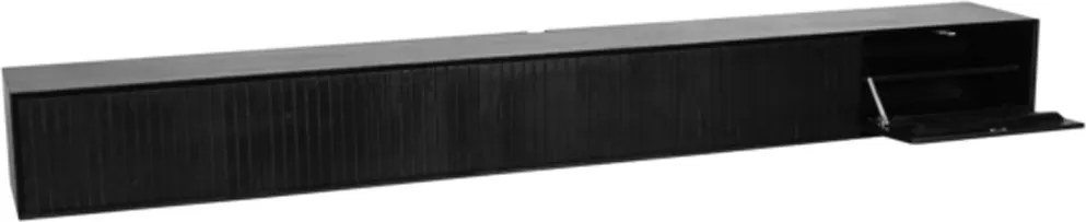 Starfurn Madison Black Hangend Tv-meubel Zwart Hout Ribbels 280 Cm - 280x35x30cm.