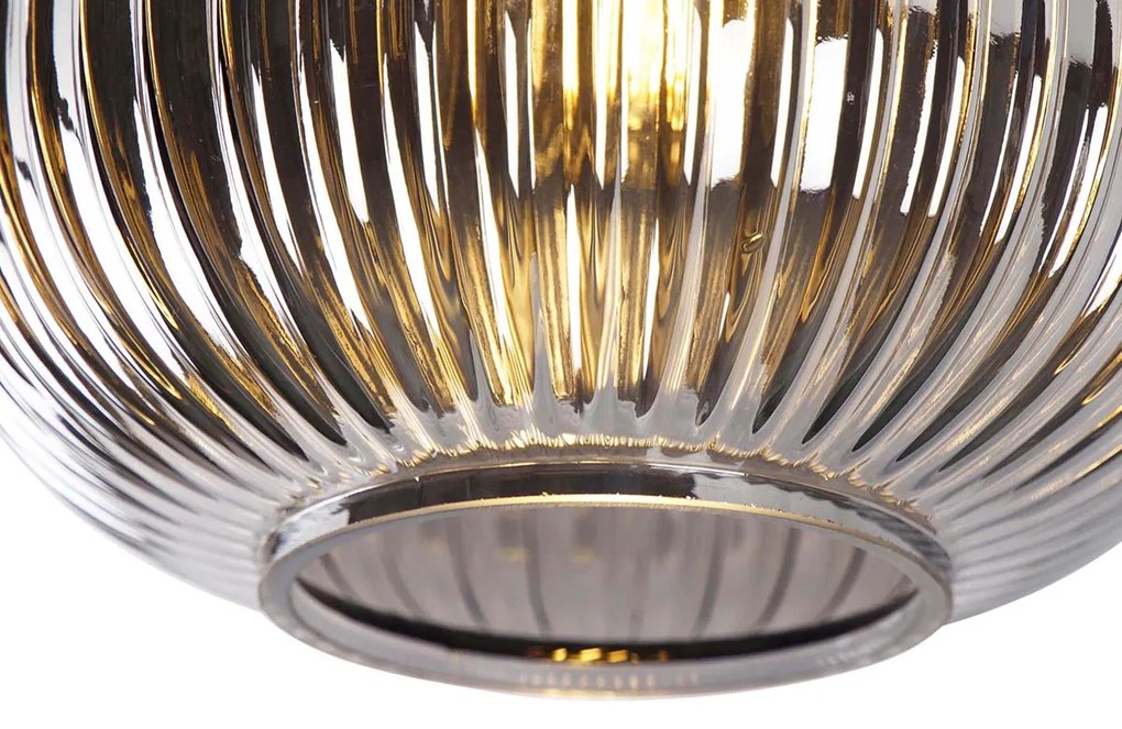 Smart plafondlamp zwart met smoke glas incl. Wifi A60 - Karel