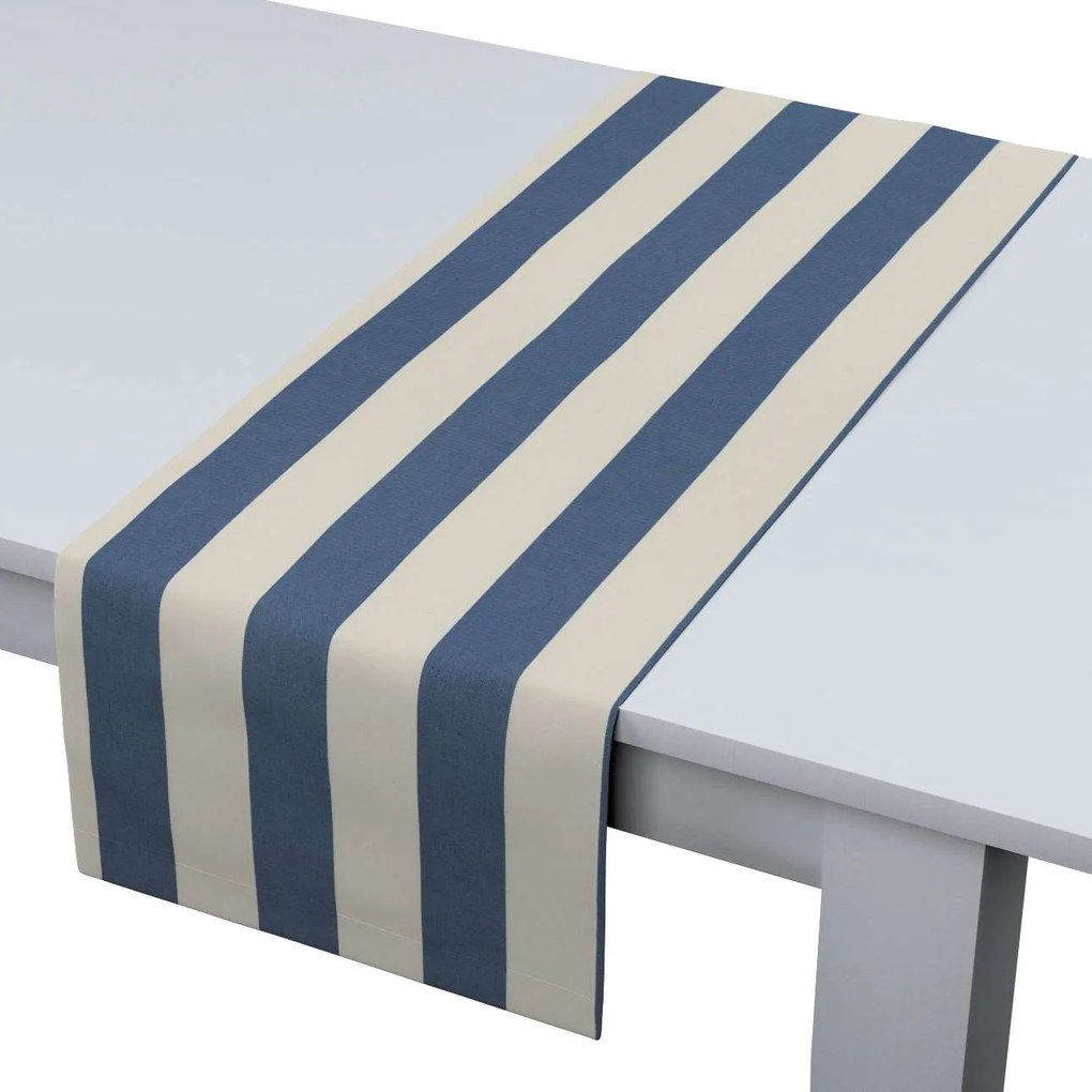 Rechthoekige tafelloper, blauw-wit gestreept