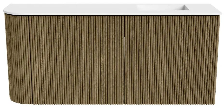 Mondiaz Joya 90cm toiletmeubel ronding links dusk met wastafel faye rechts zonder kraangat talc