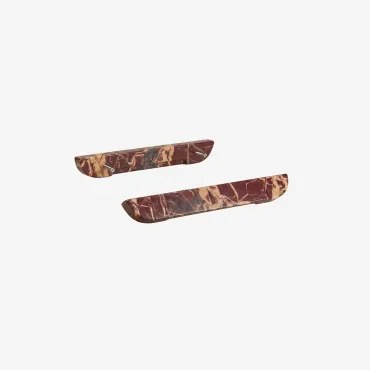 Set Van 2 Handgrepen Van Natuurlijk Steen Tinesla ↔︎ 32 & Rood Marmer Cherry Gold - Sklum