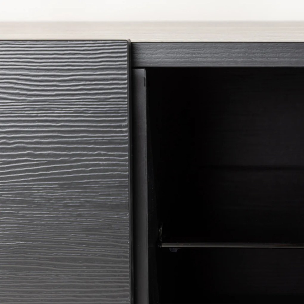TV Meubel Met Opbergruimte Zwart - 160x47x45cm.
