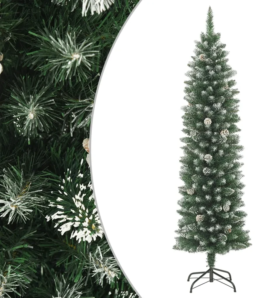 vidaXL Kunstkerstboom smal met standaard 150 cm PVC
