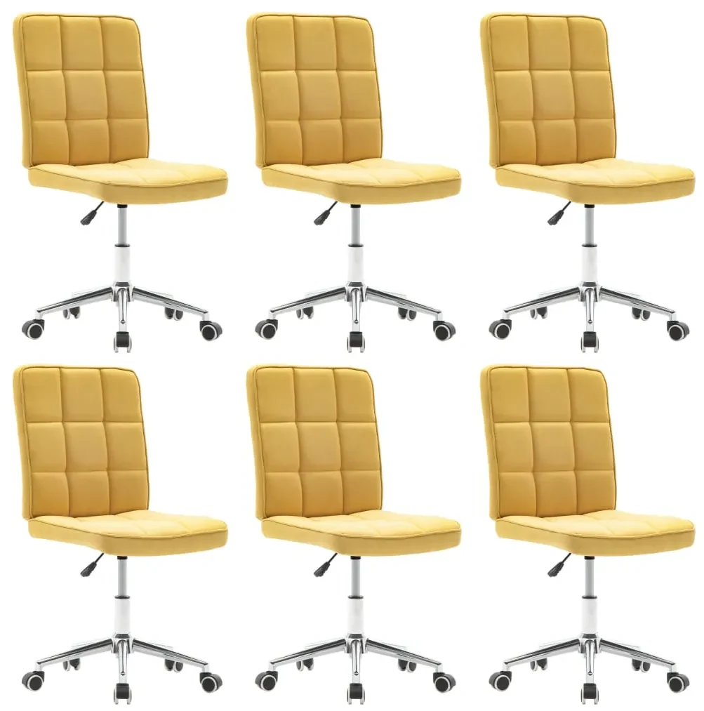 vidaXL Eetkamerstoelen 6 st stof geel