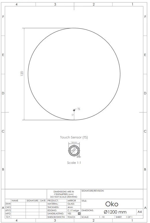 Gliss Design Oko ronde spiegel met verlichting en verwarming 120cm