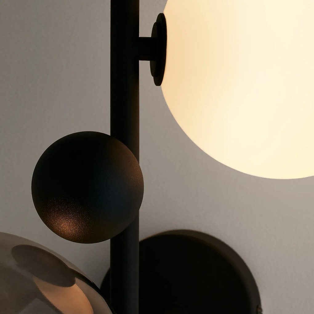 Wandlamp in smoked glas en metaal, Bullesco