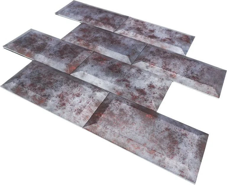 Zelfklevende Mozaïektegels Metaal | Subway 3D Grijs | 30,5×30,5 cm | Keuken, Bad & WC