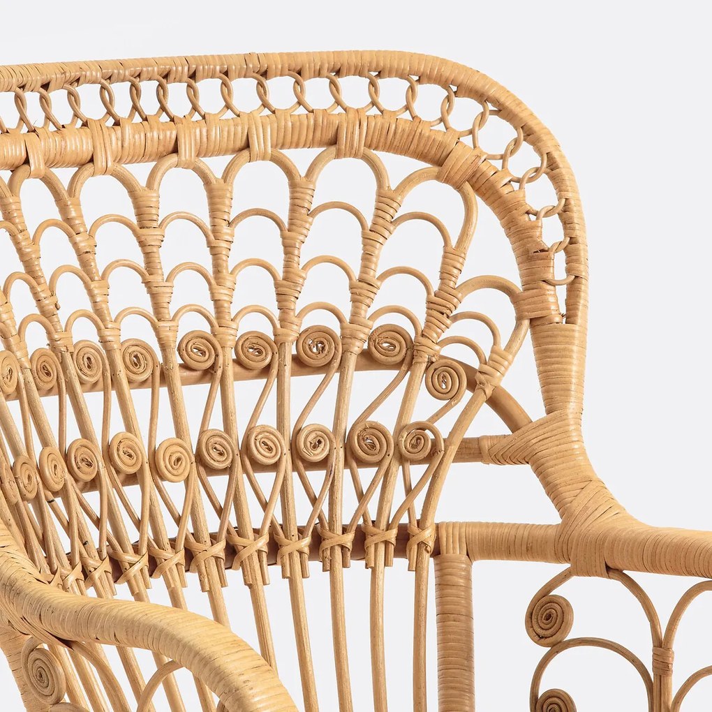 Fauteuil in gevlochten rotan Malu