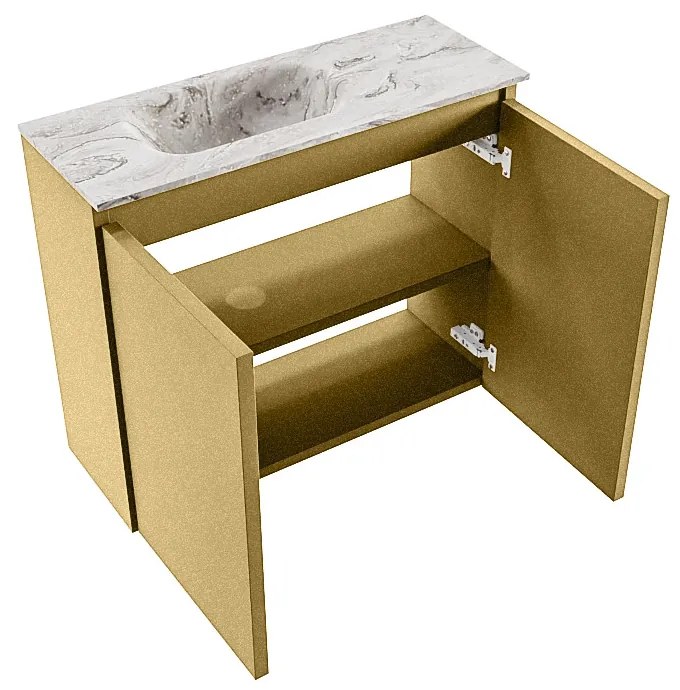 Mondiaz Ture DLux toiletmeubel 60cm oro met wastafel glace links zonder kraangat