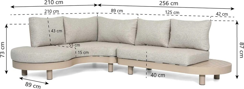 Loungeset tuin  Aluminium Zand/Beige  Lifestyle Garden Furniture Elanio
