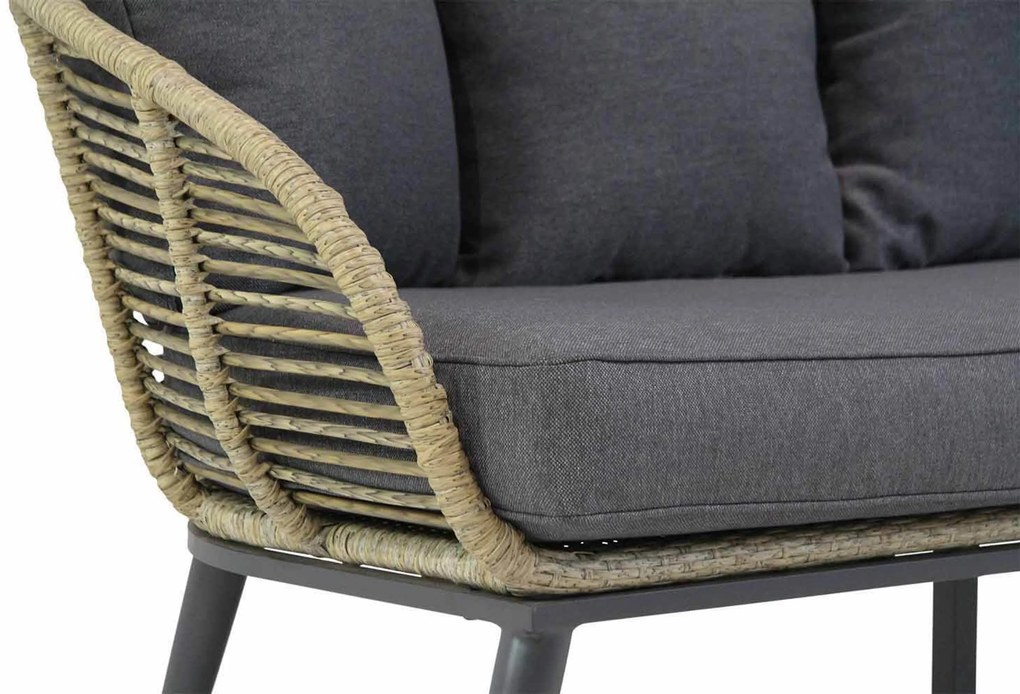 Hoek loungeset 4 personen Aluminium/wicker Taupe Coco Coco Leonardo