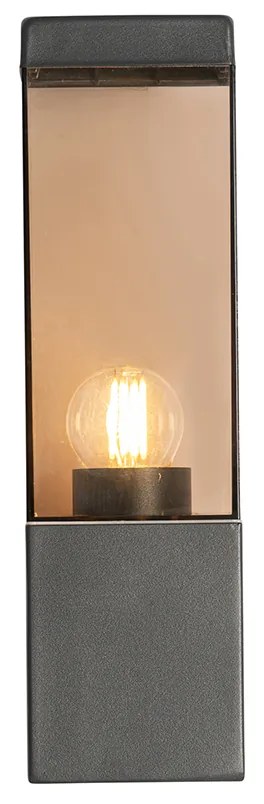 Moderne buiten wandlamp donkergrijs met smoke - Malios