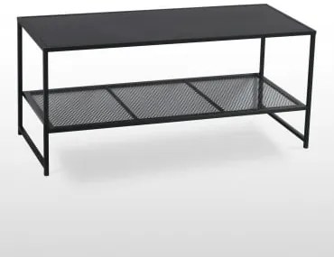 Rechthoekige Stalen Salontafel (100x40 Cm) Thura Zwarte Koolstof - Sklum