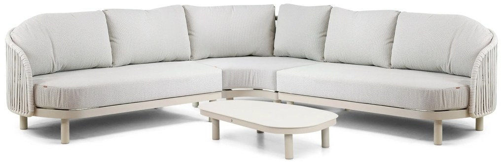 Hoek loungeset 5 personen Aluminium/rope Taupe  Santika Furniture Santika
