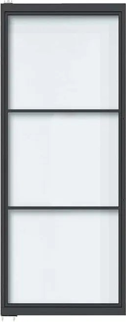 Stalen taatsdeur - Loft zwart - 3 vaks helder glas - 93 x 231,5 cm