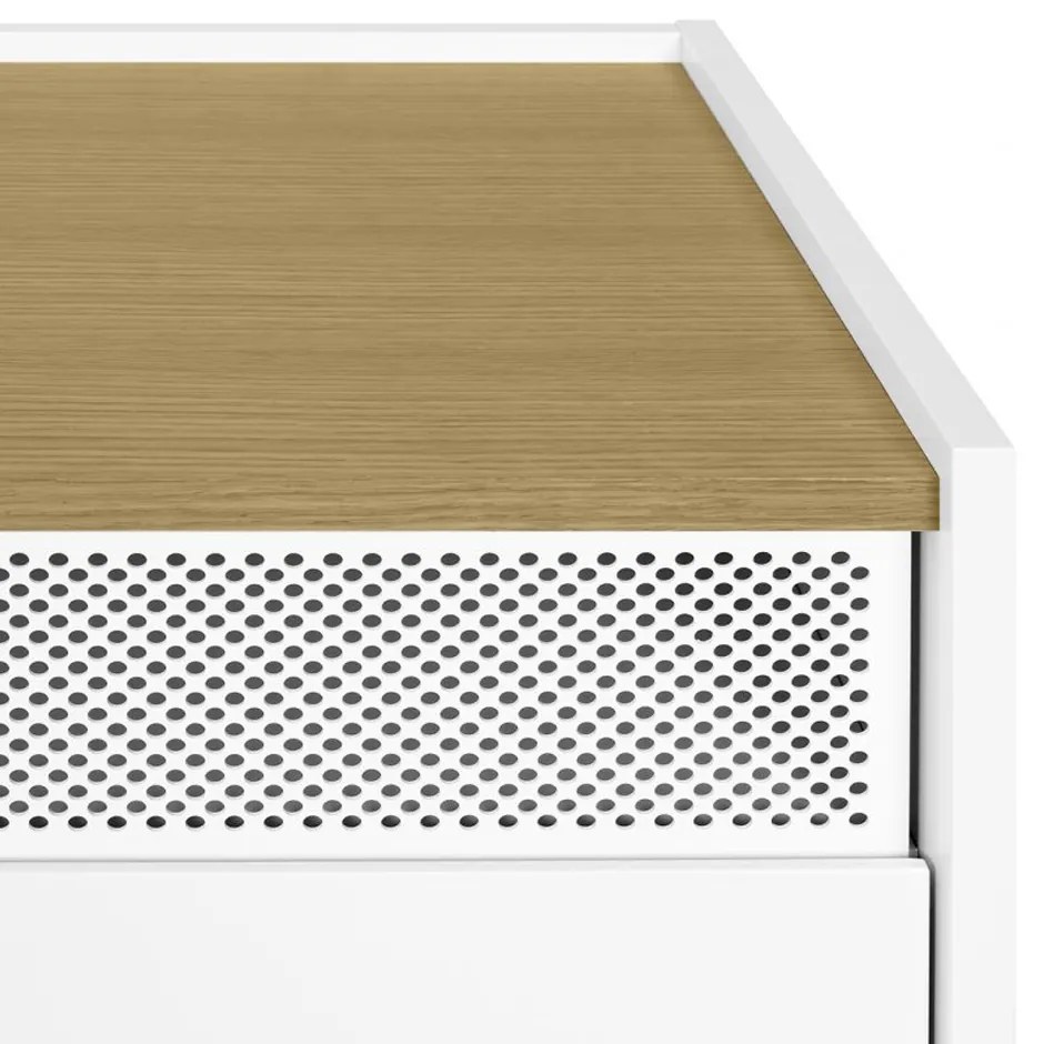 TemaHome Radio Wit Tv-meubel Met Eiken Blad - 160x43x60cm.
