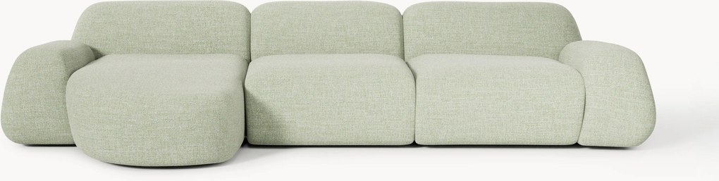 Modulaire bouclé hoekbank Wolke (4-zits)