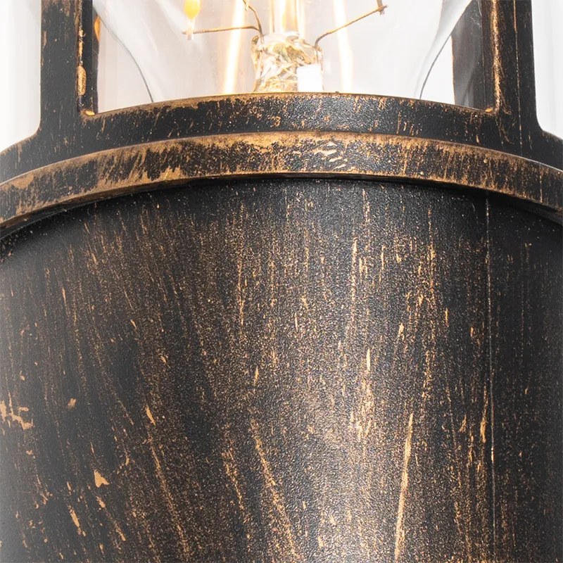 Buiten wandlamp met bewegingsmelder antiek goud IP54 met bewegingssensor - Kiki Modern E27 IP54 Buitenverlichting