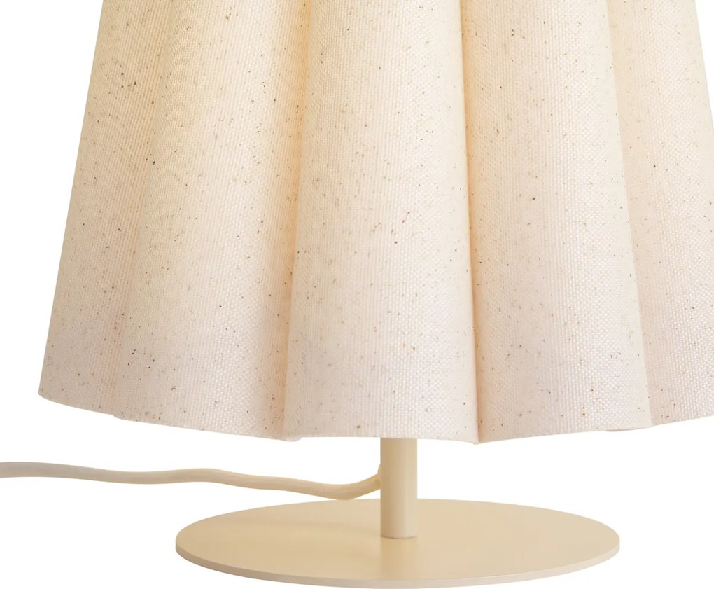 Japandi tafellamp beige met stoffen kap 22cm - Jenni